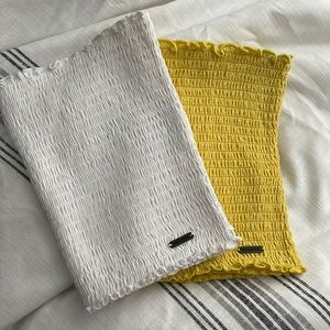 BUNDLE white and yellow Hollister tub top